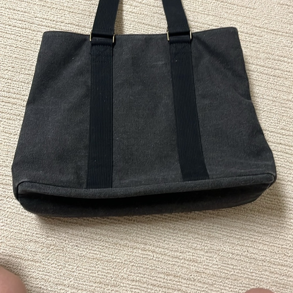 FEED tote bag, canvas, charcoal, and black 14 x 12 x 4 minimalist unisex - Picture 4 of 4